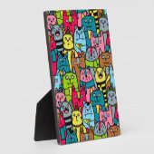 Kat en kittens fotoplaat (Zijkant)