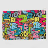 Kat en kittens golfhanddoek (Horizontaal)