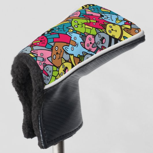 Kat en kittens golfheadcover (3/4 voorkant)
