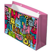 Kat en kittens groot cadeauzakje (Voorkant Gekanteld)