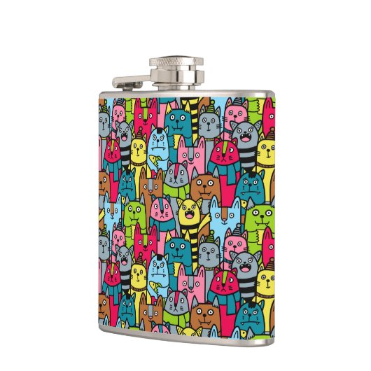 Kat en kittens heupfles (Links)