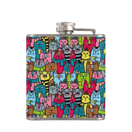 Kat en kittens heupfles (Achterkant)