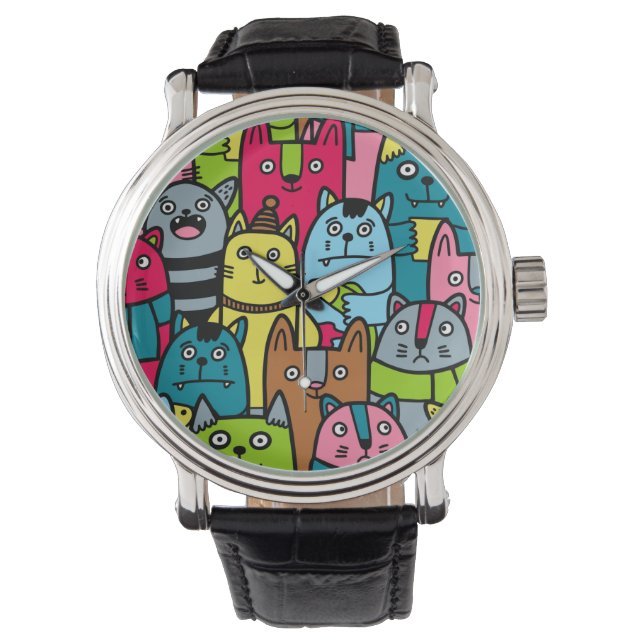 Kat en kittens horloge (Voorkant)