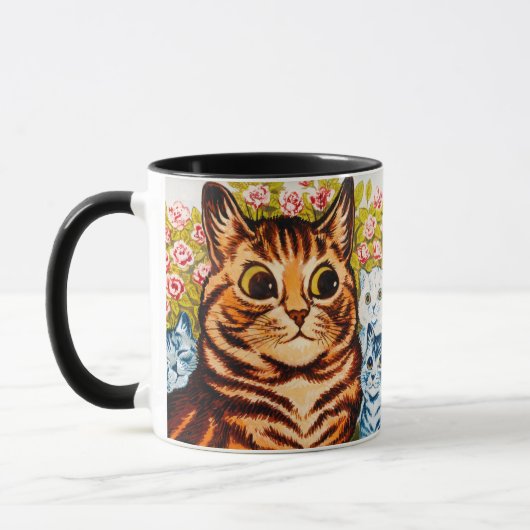 Kat en Kittens in de tuin - Louis Wain Mok (Links)