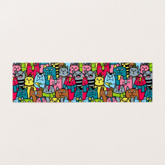 Kat en kittens kaart (Buitenkant ongevouwen)