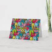 Kat en kittens kaart (Voorkant)