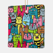 Kat en kittens keramisch ornament (Links)