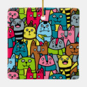 Kat en kittens keramisch ornament (Achterkant)