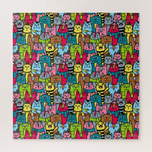 Kat en kittens legpuzzel (Verticaal)