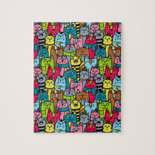 Kat en kittens legpuzzel