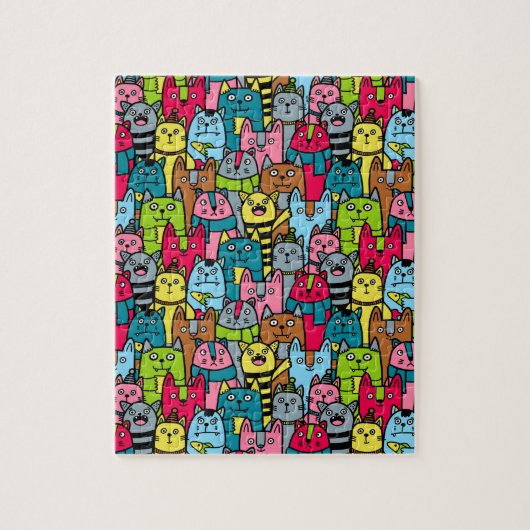 Kat en kittens legpuzzel (Verticaal)