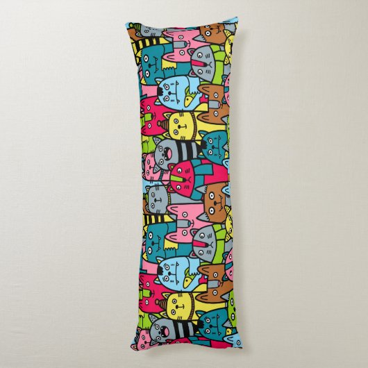 Kat en kittens lichaamskussen (Achterkant (Verticaal))