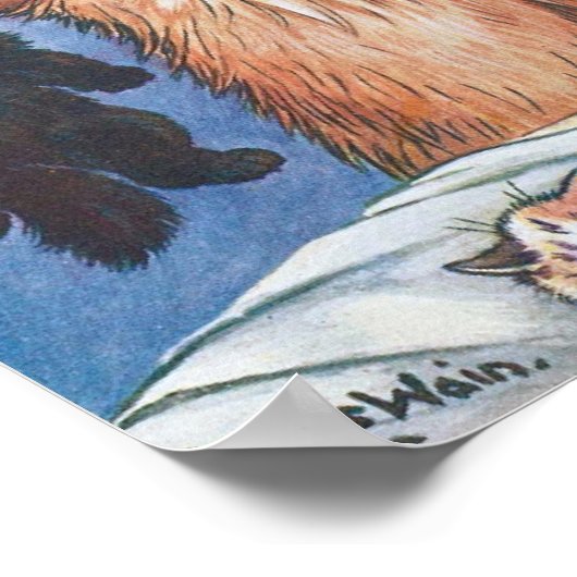 Kat en Kittens, Louis Wain Poster (Hoek)