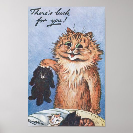 Kat en Kittens, Louis Wain Poster (Voorkant)