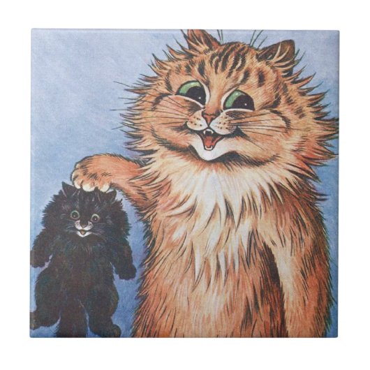 Kat en Kittens, Louis Wain Tegeltje (Voorkant)