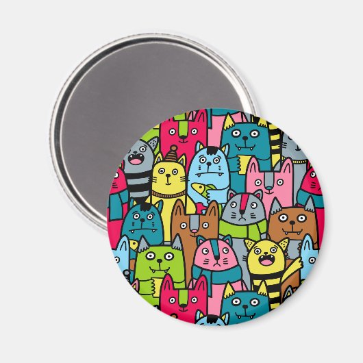 Kat en kittens magneet (Voorkant / Achterkant)