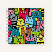 Kat en kittens notitieboek (Voorkant)