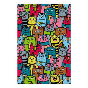 Kat en kittens perfect poster