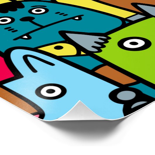 Kat en kittens perfect poster (Hoek)