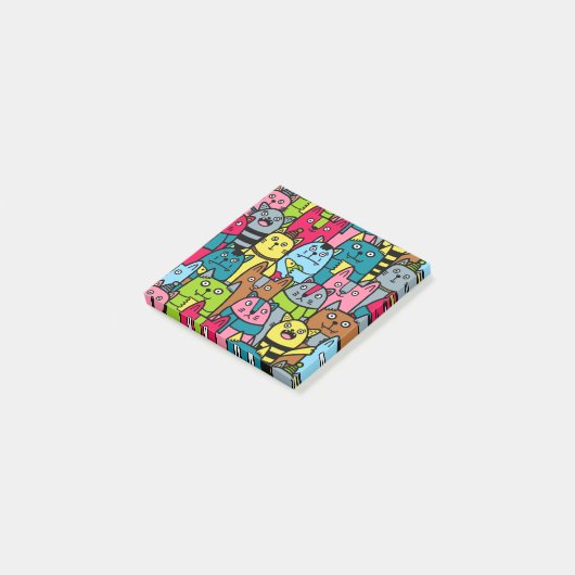 Kat en kittens post-it® notes (Schuin)