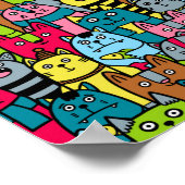 Kat en kittens poster (Hoek)