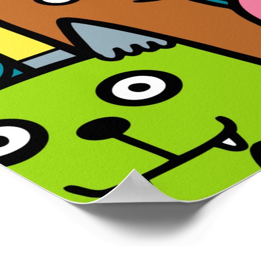 Kat en kittens poster (Hoek)