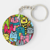 Kat en kittens sleutelhanger (Achterkant)