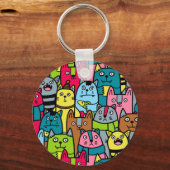 Kat en kittens sleutelhanger (Voorkant)