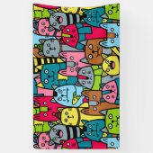 Kat en kittens spandoek (Verticaal)