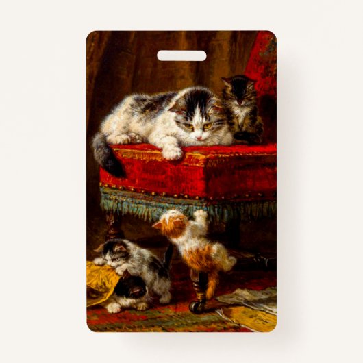 Kat en Kittens spelen met voorzitter Badge (Voorkant)