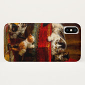 Kat en Kittens spelen met voorzitter Case-Mate iPhone Case (Achterkant (horizontaal))