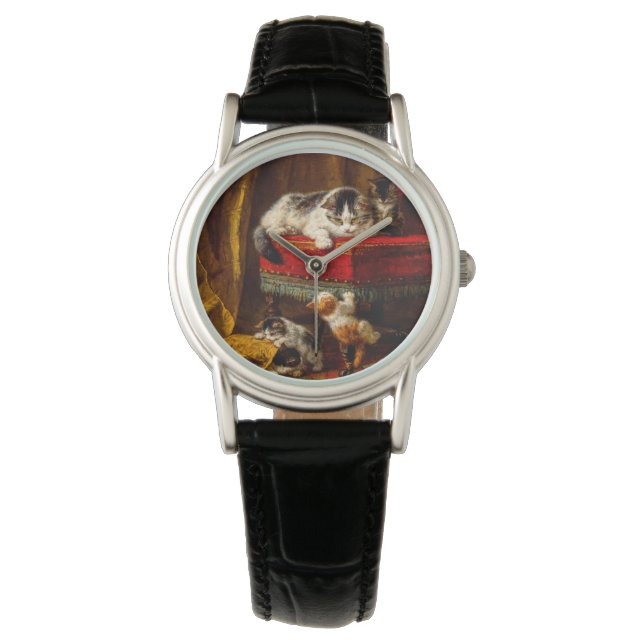 Kat en Kittens spelen met voorzitter Horloge (Voorkant)