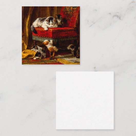 Kat en Kittens spelen met voorzitter Informatiekaartje (Voorkant / Achterkant)