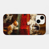 Kat en Kittens spelen met voorzitter iPhone Hoesje (Achterkant horizontaal)