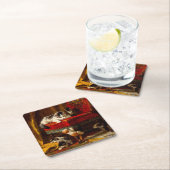 Kat en Kittens spelen met voorzitter Kartonnen Onderzetters (Insitu)