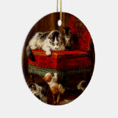 Kat en Kittens spelen met voorzitter Keramisch Ornament (Rechts)