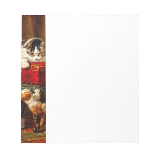 Kat en Kittens spelen met voorzitter Notitieblok (Voorkant)