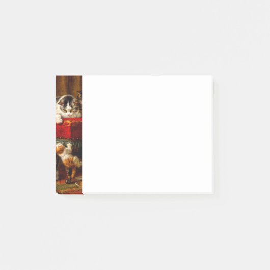 Kat en Kittens spelen met voorzitter Post-it® Notes (Voorkant)