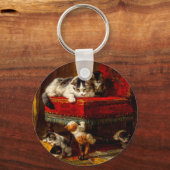Kat en Kittens spelen met voorzitter Sleutelhanger (Voorkant)