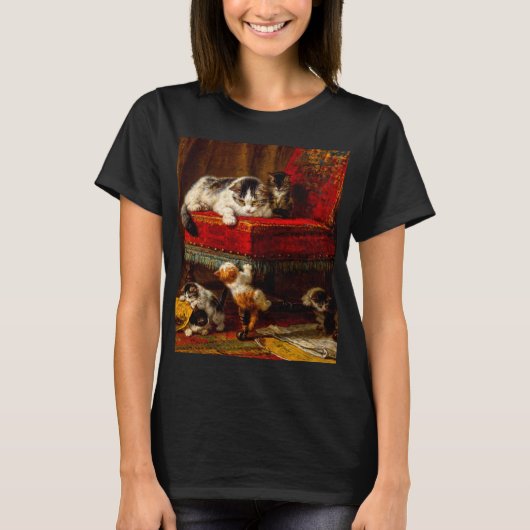 Kat en Kittens spelen met voorzitter T-shirt (Voorkant)