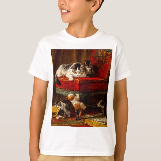 Kat en Kittens spelen met voorzitter T-shirt (Voorkant)