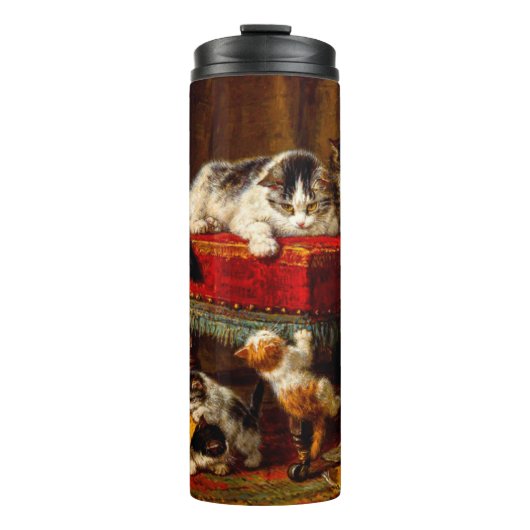 Kat en Kittens spelen met voorzitter Thermosbeker (Voorkant)