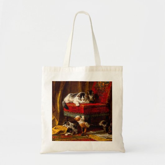 Kat en Kittens spelen met voorzitter Tote Bag (Voorkant)