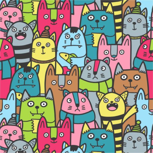 Kat en kittens sticker (Voorkant)