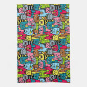 Kat en kittens theedoek (Verticaal)