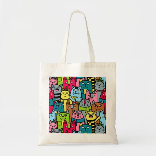 Kat en kittens tote bag (Voorkant)