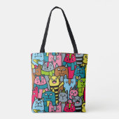 Kat en kittens tote bag (Achterkant)