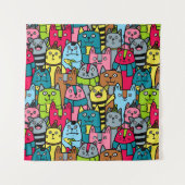 Kat en kittens wandkleed (Voorkant)