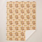 Kat en klein kippenpatroon sherpa deken (Voorkant)