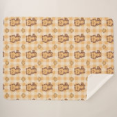 Kat en klein kippenpatroon sherpa deken (Voorkant (horizontaal))